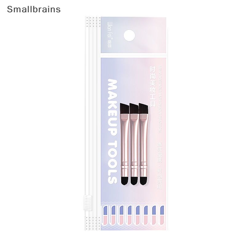 Set 3 Cọ Trang Điểm Phấn Mắt Hai Đầu Tay Cầm Ngắn Mềm Mại Tiện Lợi