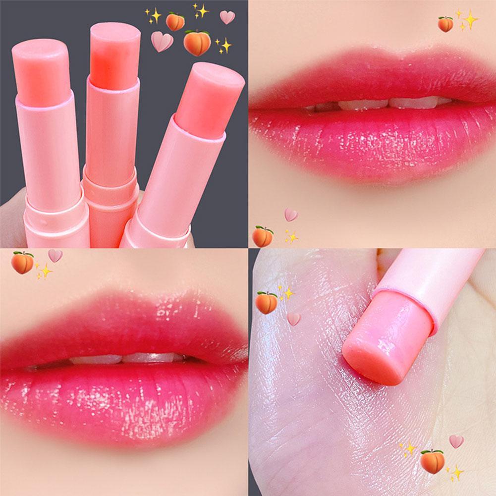 Son Dưỡng Môi Hương Đào Dưỡng Ẩm Tự Nhiên Thay Đổi Màu Sắc Chống Nứt Nẻ C2K4
