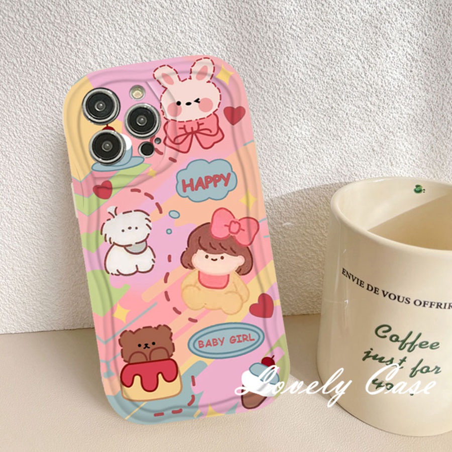 Ốp Điện Thoại Mềm Hình Cô Gái Viền Cong 3D Cho IPhone14 13 12 11 Pro Max 8 7 6 6s Plus X Xr Xs Max SE 2020
