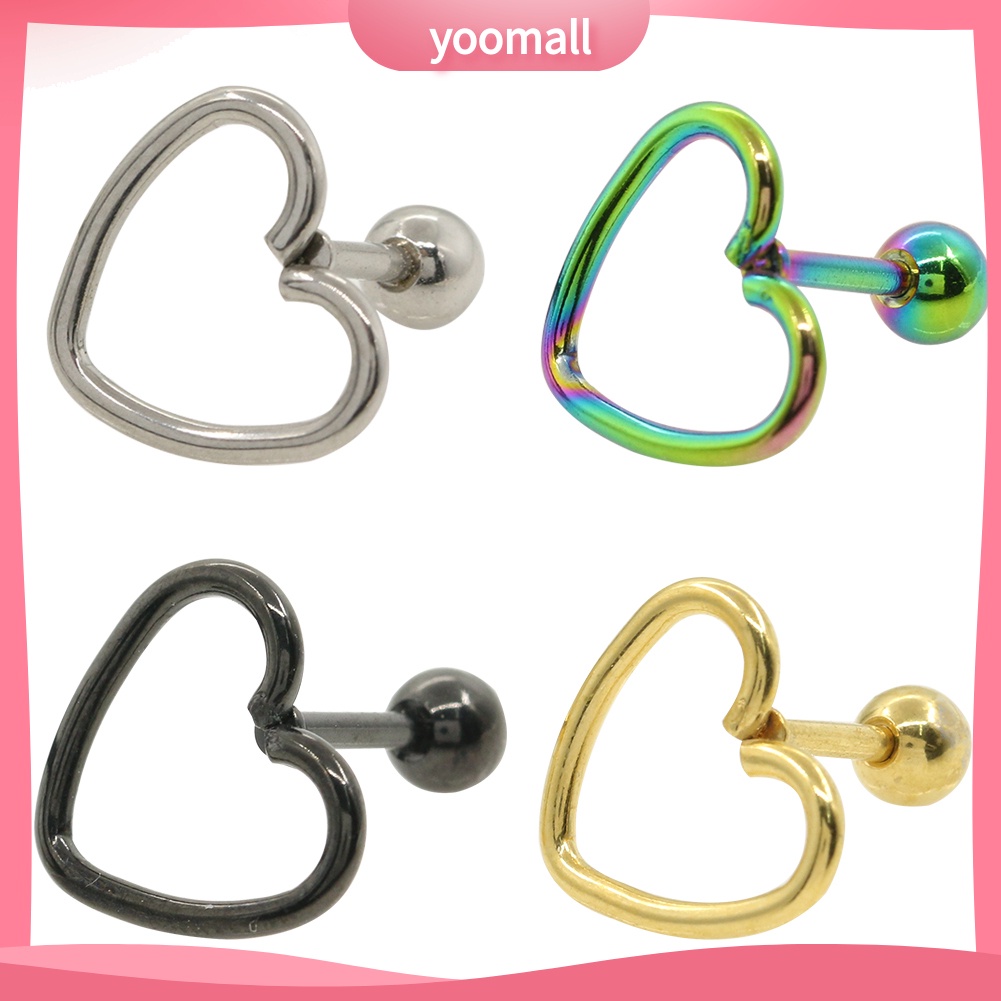 Khuyên Tai Thép Không Gỉ Hình Trái Tim Thời Trang Dành Cho Nữ