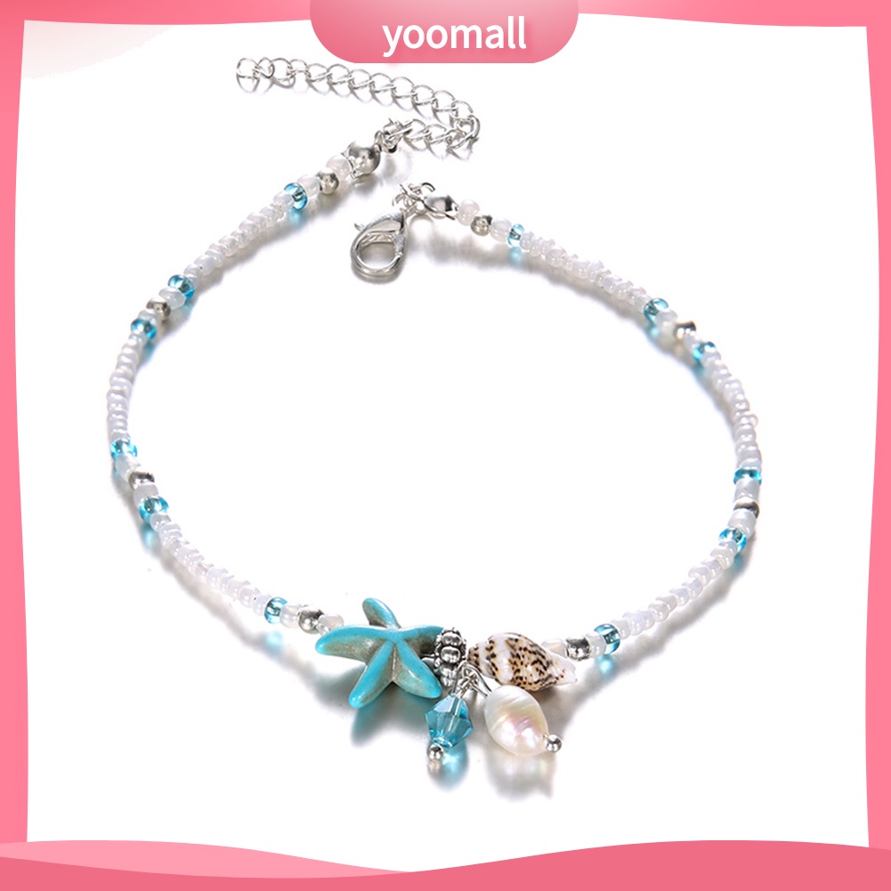 [YM] Lắc Chân Xỏ Hạt Charm Sao Biển Phong Cách Boho Cho Nữ