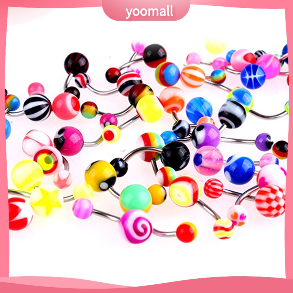 Set 30 Khuyên Rốn Acrylic Nhiều Màu Sắc Gợi Cảm