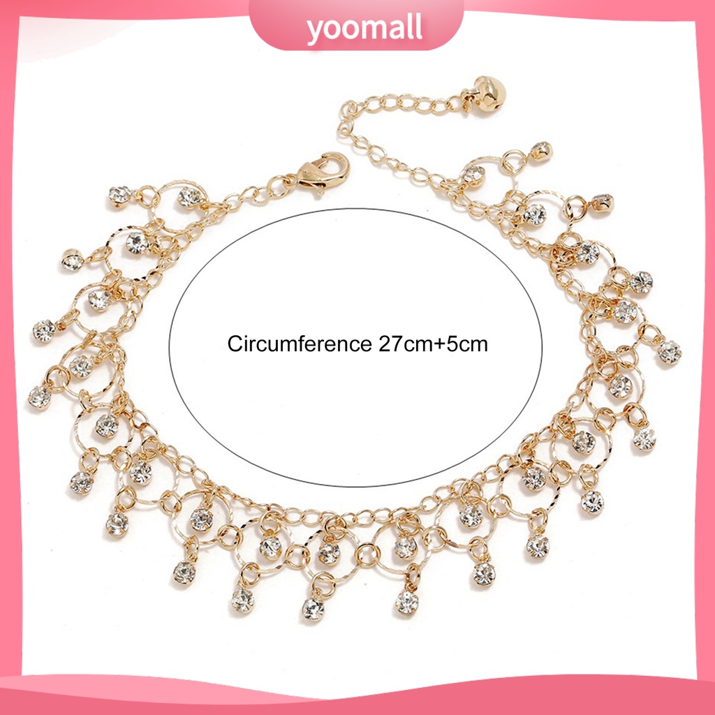 Lắc Chân Đính Đá Phối Tua Rua Phong Cách Vintage Thời Trang Cho Nữ