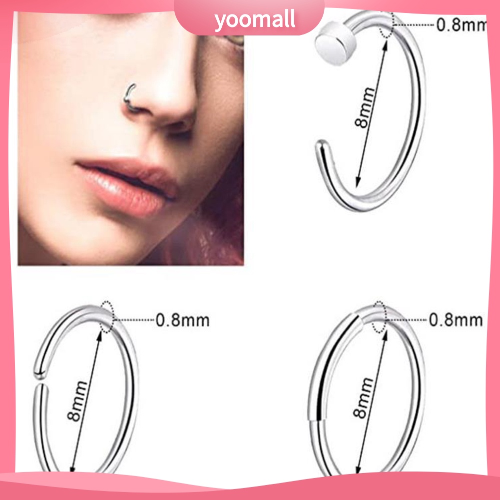 Set 36 Khuyên Mũi Hình Chữ C Đính Đá Thời Trang Unisex