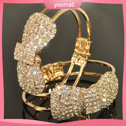 Vòng Tay Mạ Vàng Hình Nơ Đính Đá Xinh Xắn Dành Cho Nữ