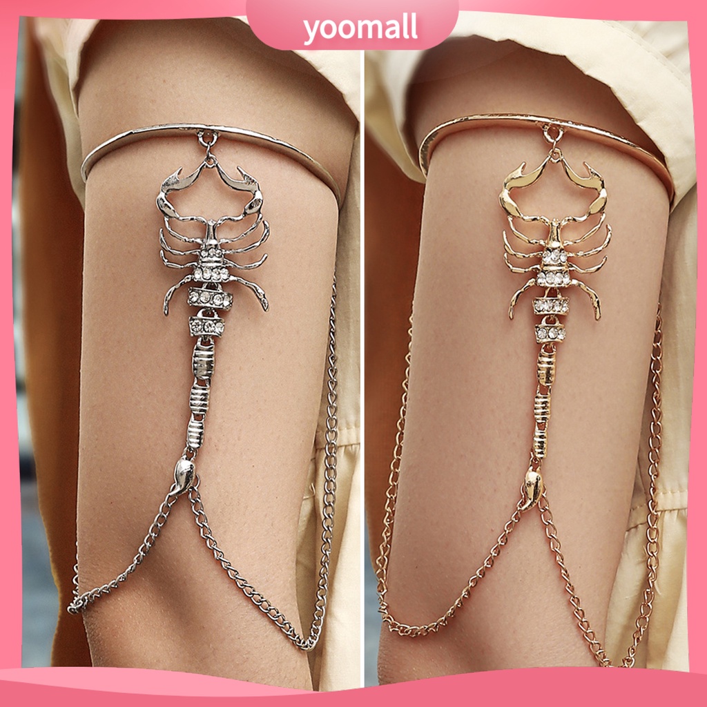 [YM] Nhẫn Đeo Cánh Tay Nhiều Tầng Màu Sắc Trơn Trang Trí Chuỗi Xích Trên Bằng Hợp Kim Sáng Tạo Cho Nữ Mỗi Ngày