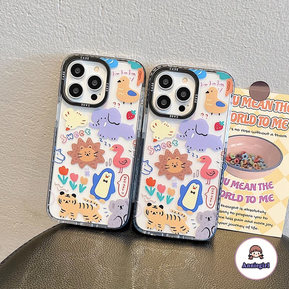 Ốp Điện Thoại TPU Mềm Hình Động Vật Graffiti Cho IPhone 11 14 Pro Max Ip13 Pro Max IPhone 12