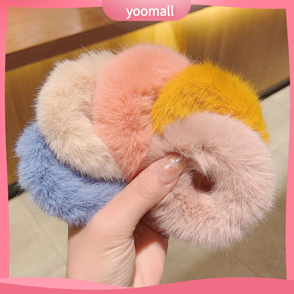 Dây Buộc Tóc Hình Bánh Donut Độ Co Giãn Cao Cho Nữ