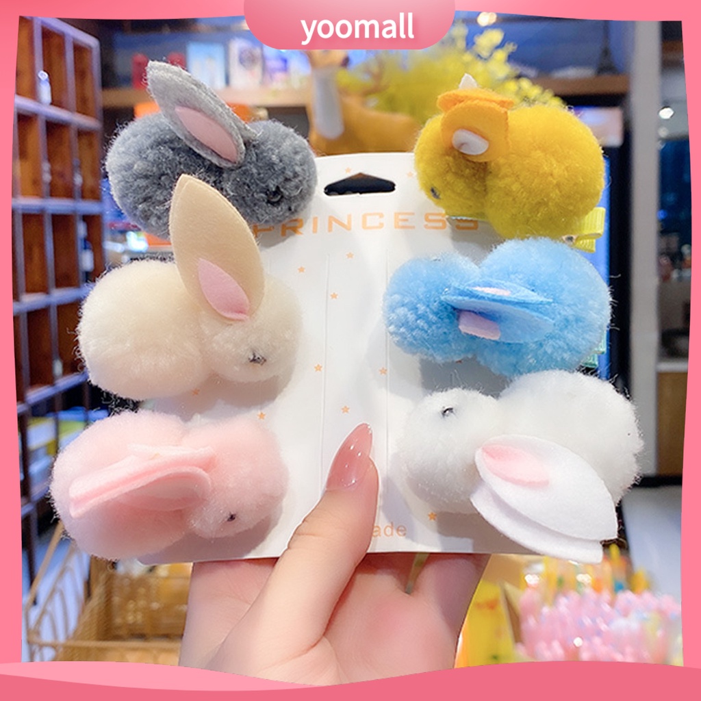 Kẹp Tóc Hình Thỏ Hoạt Hình Nhiều Màu Sắc Tiện Dụng Cho Bé