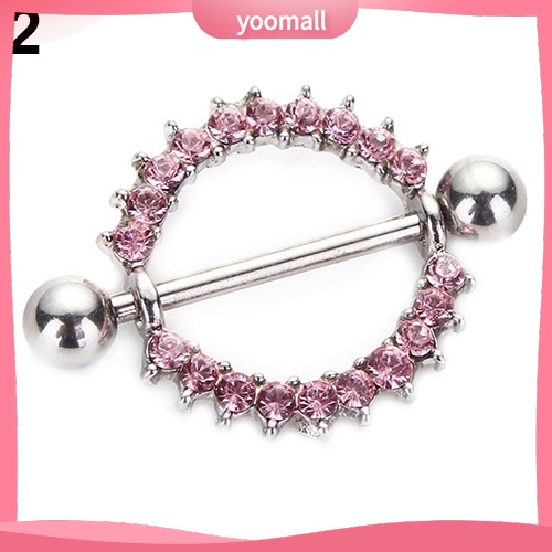 [YM] Khuyên Xỏ Nhũ Hoa Hướng Dương Đính Đá Bằng Thép Phẫu Thuật