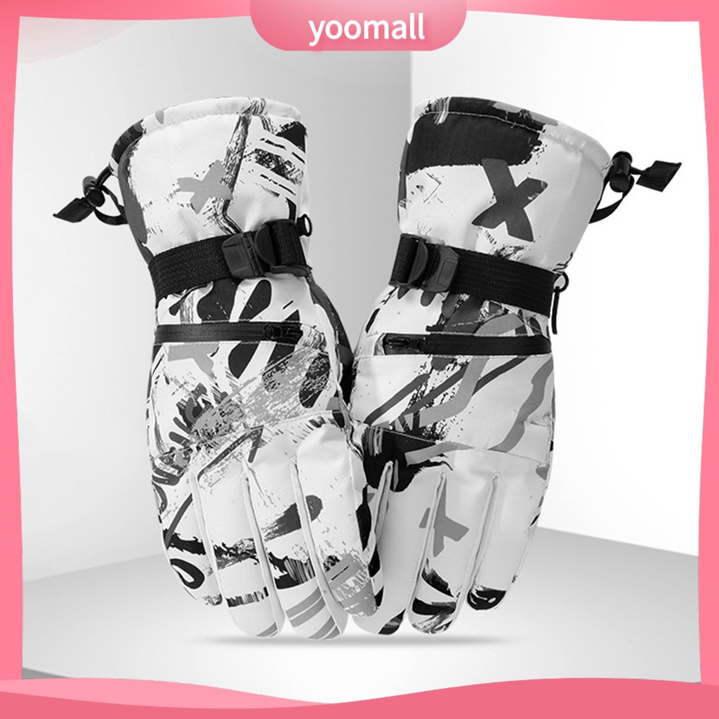 1 Đôi Găng Tay Trượt Tuyết Giữ Ấm Mùa Đông Chống Gió Chống Nước Có Thể Chạm Màn Hình Cảm Ứng