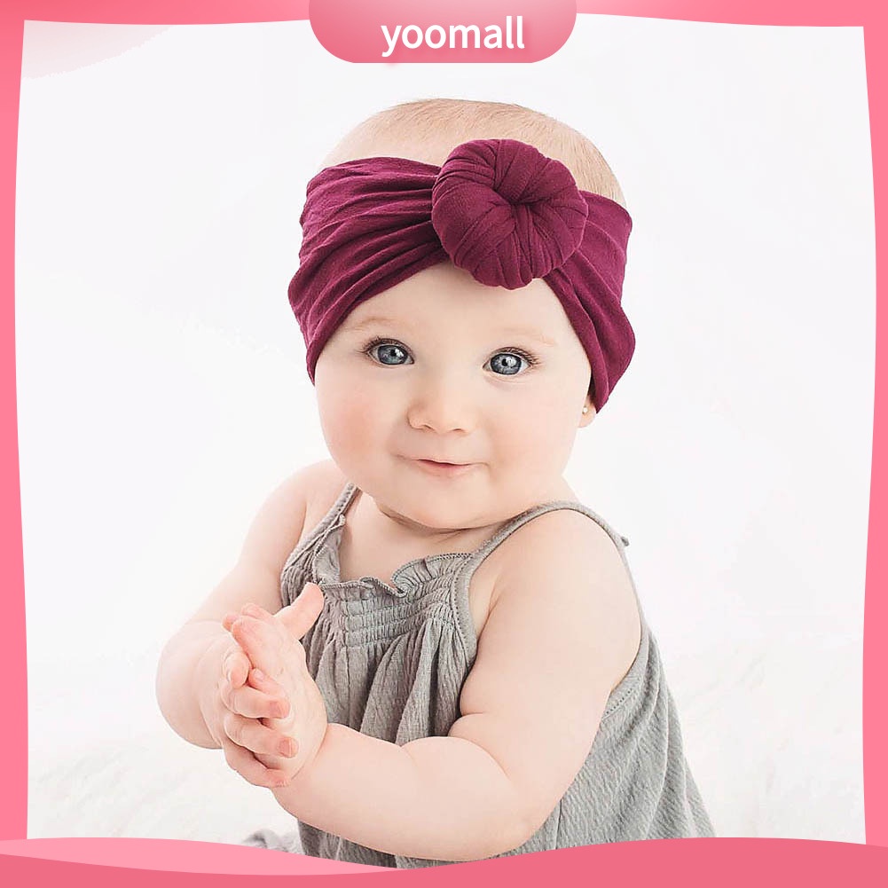 Băng Đô Mềm Co Giãn Màu Trơn Hình Bánh Donut Dành Cho Bé Sơ Sinh