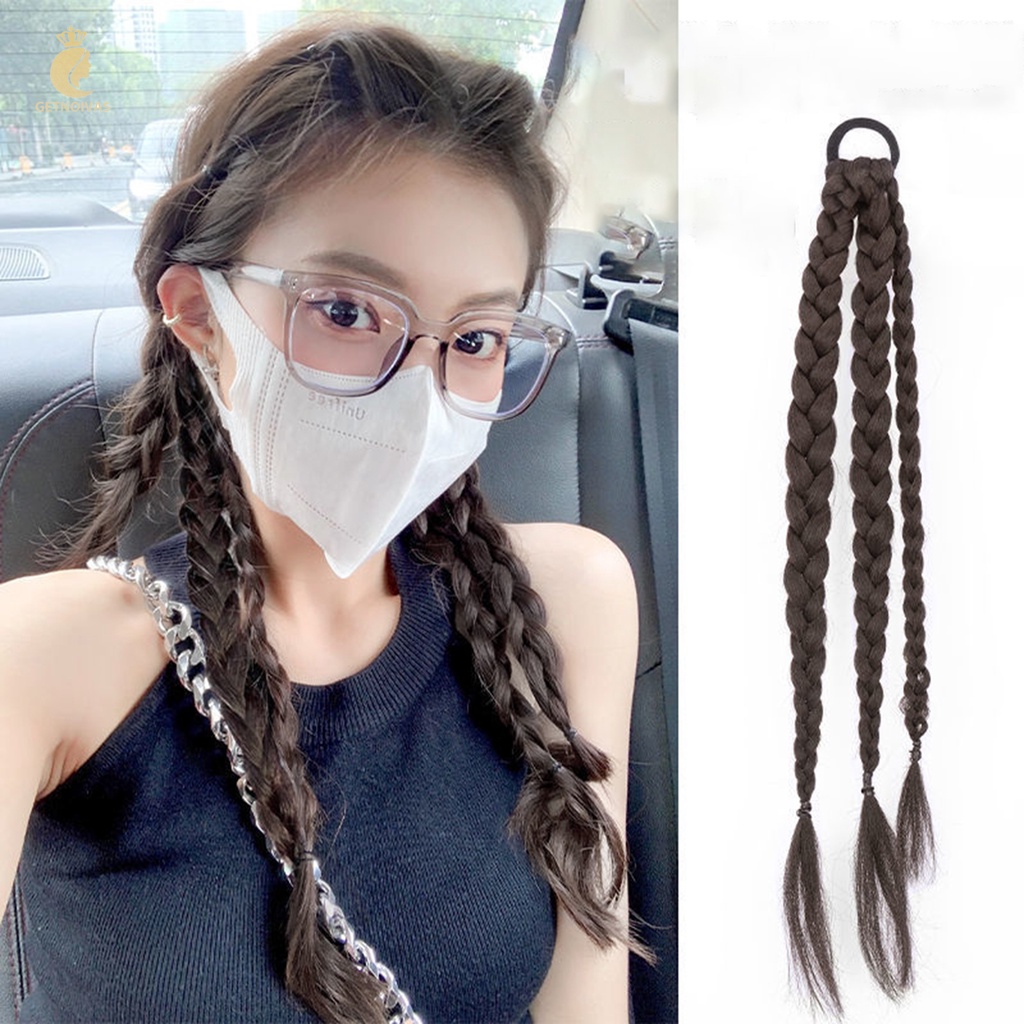 GETNOIVAS Tóc Giả Thắt Bím Trọng Lượng Nhẹ Dành Cho Nữ