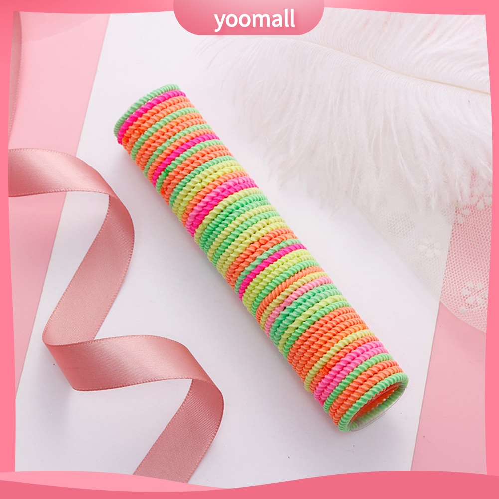 Set 50 Dây Cột Tóc Co Giãn Trang Trí Hình Nơ Xinh Xắn Cho Nữ