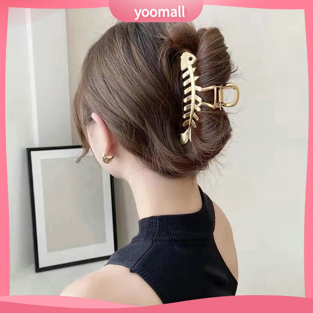 Kẹp Tóc Dạng Xương Cá Bằng Kim Loại Chống Trượt Tạo Kiểu Tóc Cho Nữ