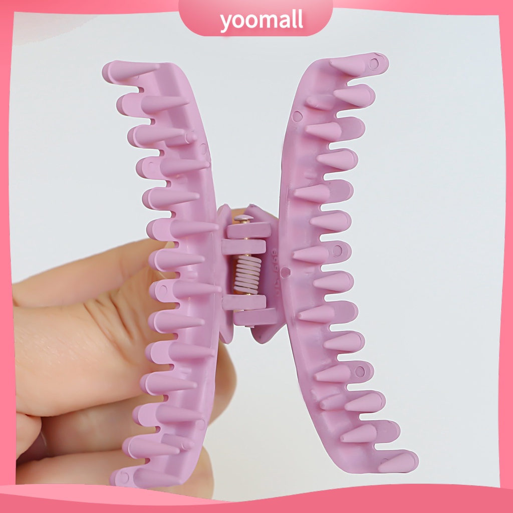 Kẹp Tóc Dạng Cong Hình Cá Mập Màu Sắc Trơn Chống Trượt