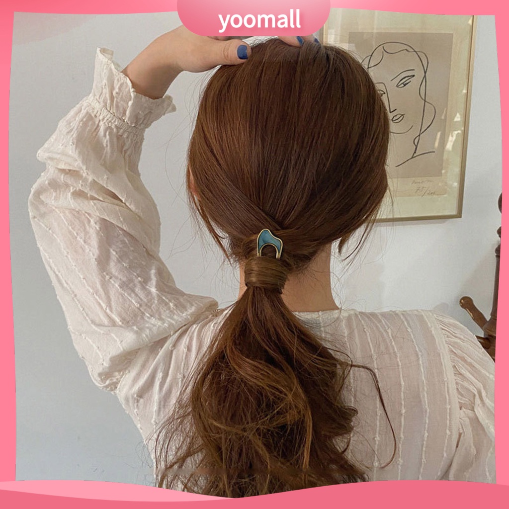 Kẹp Tóc Chữ U Bằng Thép Không Gỉ Màu Trơn Chống Biến Dạng Dành Cho Nữ