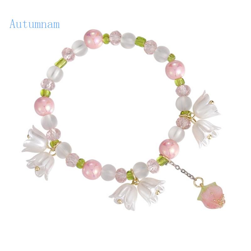 Vòng Tay Chuỗi Hạt Ngọc Trai Hình Hoa Dễ Thương Lãng Mạn Thời Trang Cho Nữ
