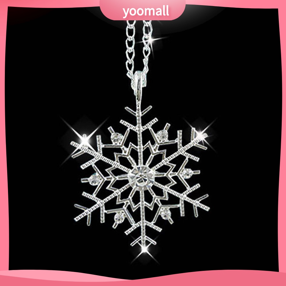 Vòng cổ Mặt Hoa Tuyết Đính Đá Lấp Lánh Thời Trang