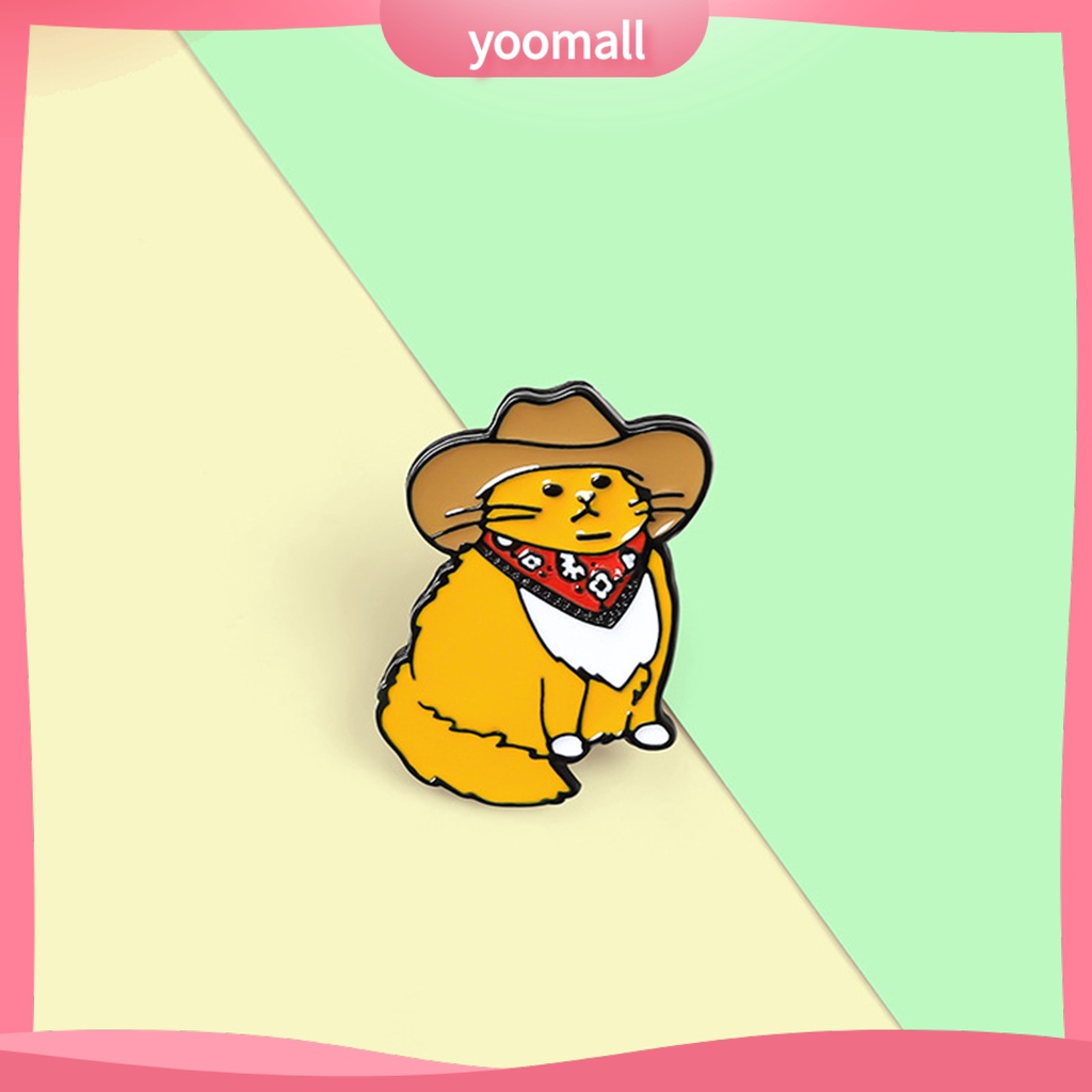 Ghim Cài Áo Hình Học Tráng Men Phong Cách Cao Bồi / Mèo Thời Trang Cho Nữ