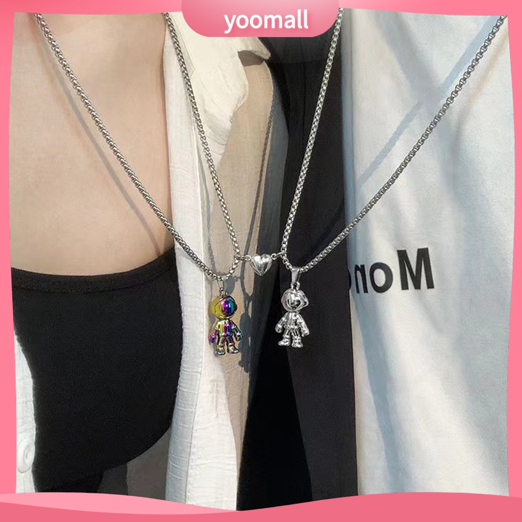 Bộ 2 Dây Chuyền Mặt Mịn Màng Hình Phi Hành Gia Không Gian Sáng Tạo