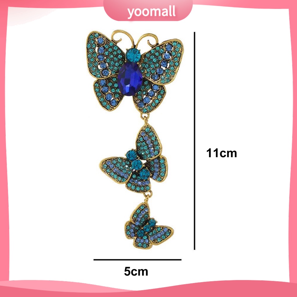 Trâm Cài Áo Hình Bướm Đính Đá 3 Kiểu Dáng Sang Trọng