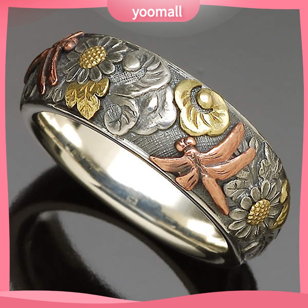 Nhẫn Họa Tiết Hoa Hướng Dương / Chuồn Chuồn Thanh Lịch Cho Nam Và Nữ