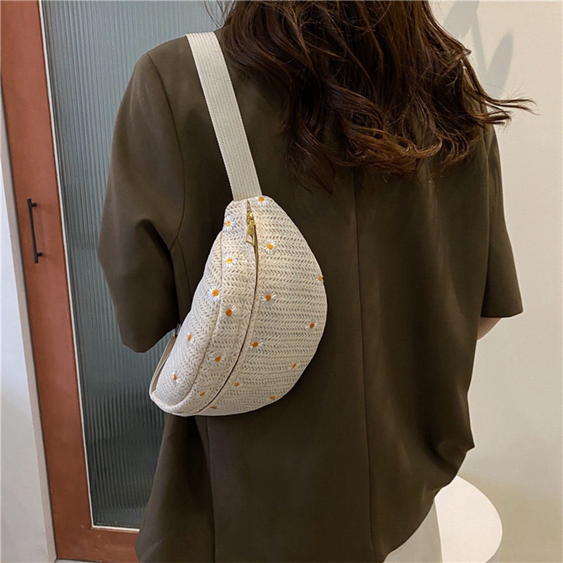 Fancysip Túi Đeo Hông Giả Rơm Thời Trang Nữ