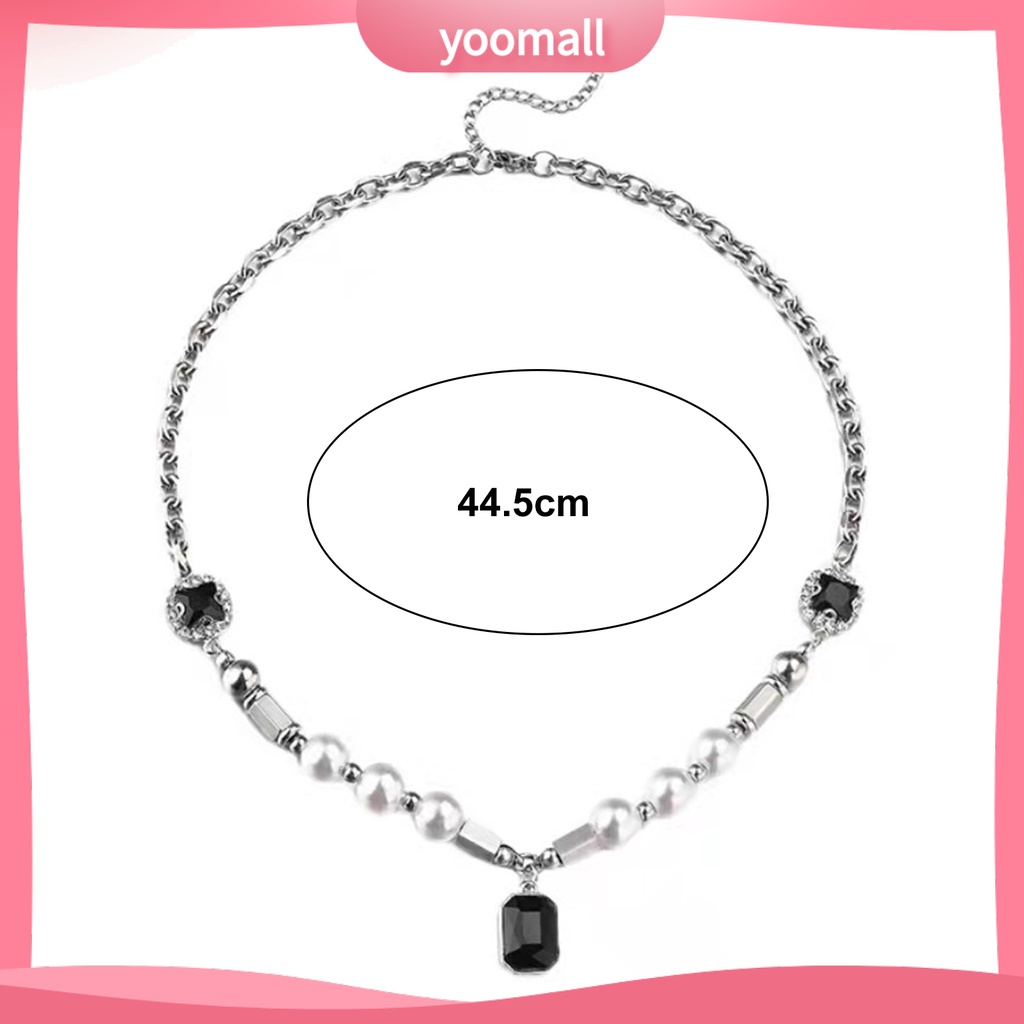 Vòng cổ Mạ Điện Đính Ngọc Trai Nhân Tạo Phong Cách Punk Hip hop Cho Nam