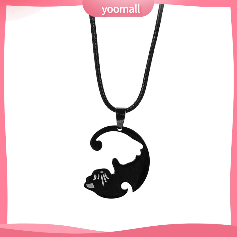 Set 2 Dây Chuyền Mặt Hình Mèo Thời Trang Cho Cặp Đôi