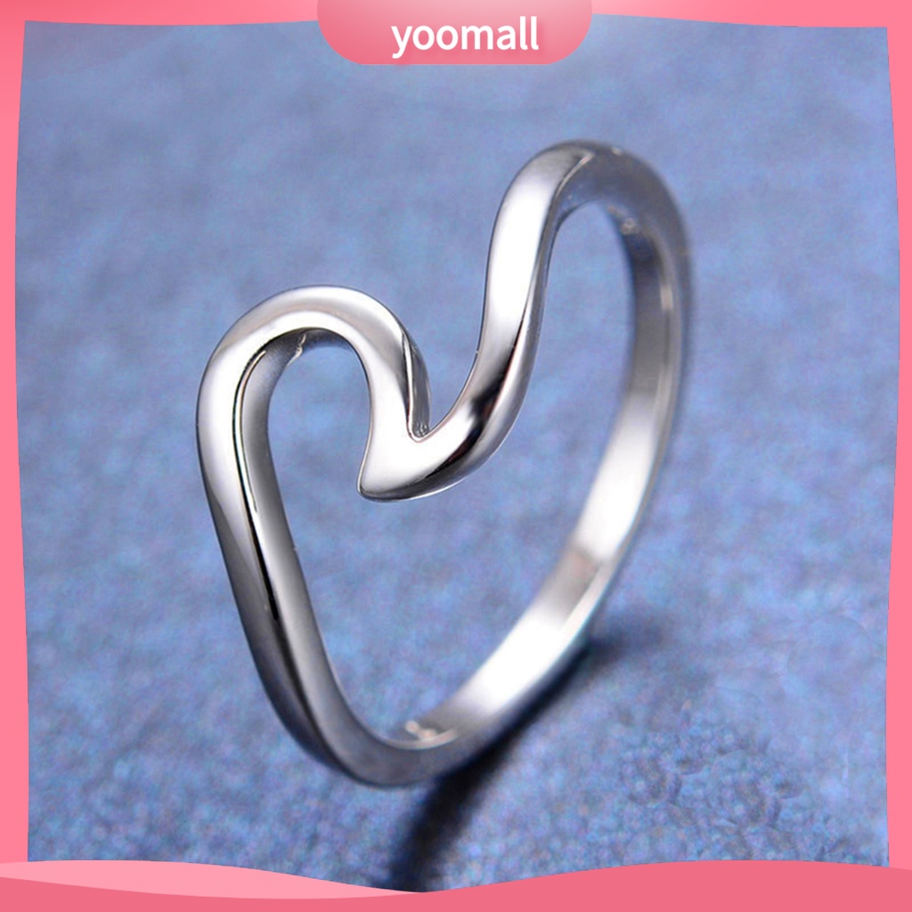 [YM] Nhẫn Gợn Sóng Mỏng Thời Trang Đi Biển Lướt Sóng Trang Sức Tiệc Tùng Cho Nam Và