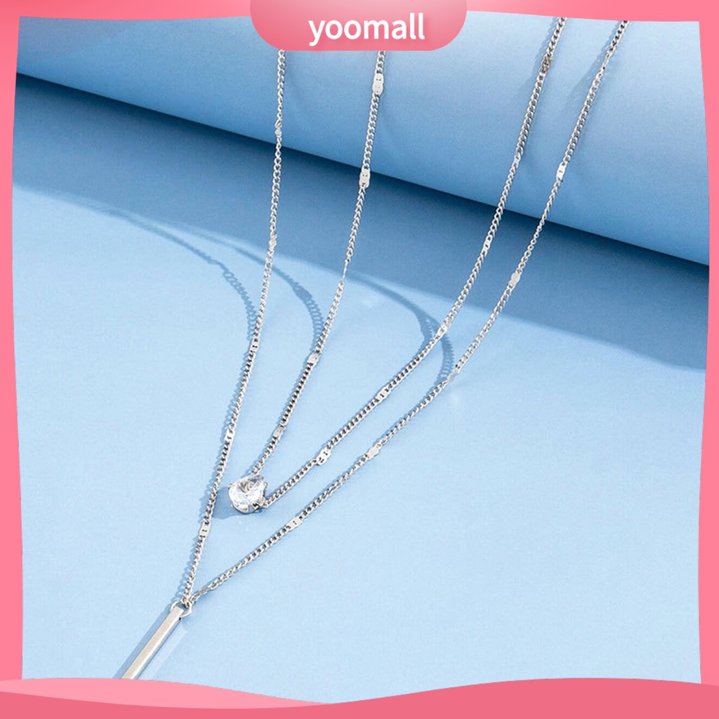 Set 2 Vòng cổ Nhiều Lớp Mặt Hình Học Cá Tính Không Gây Dị Ứng Dành Cho Nữ