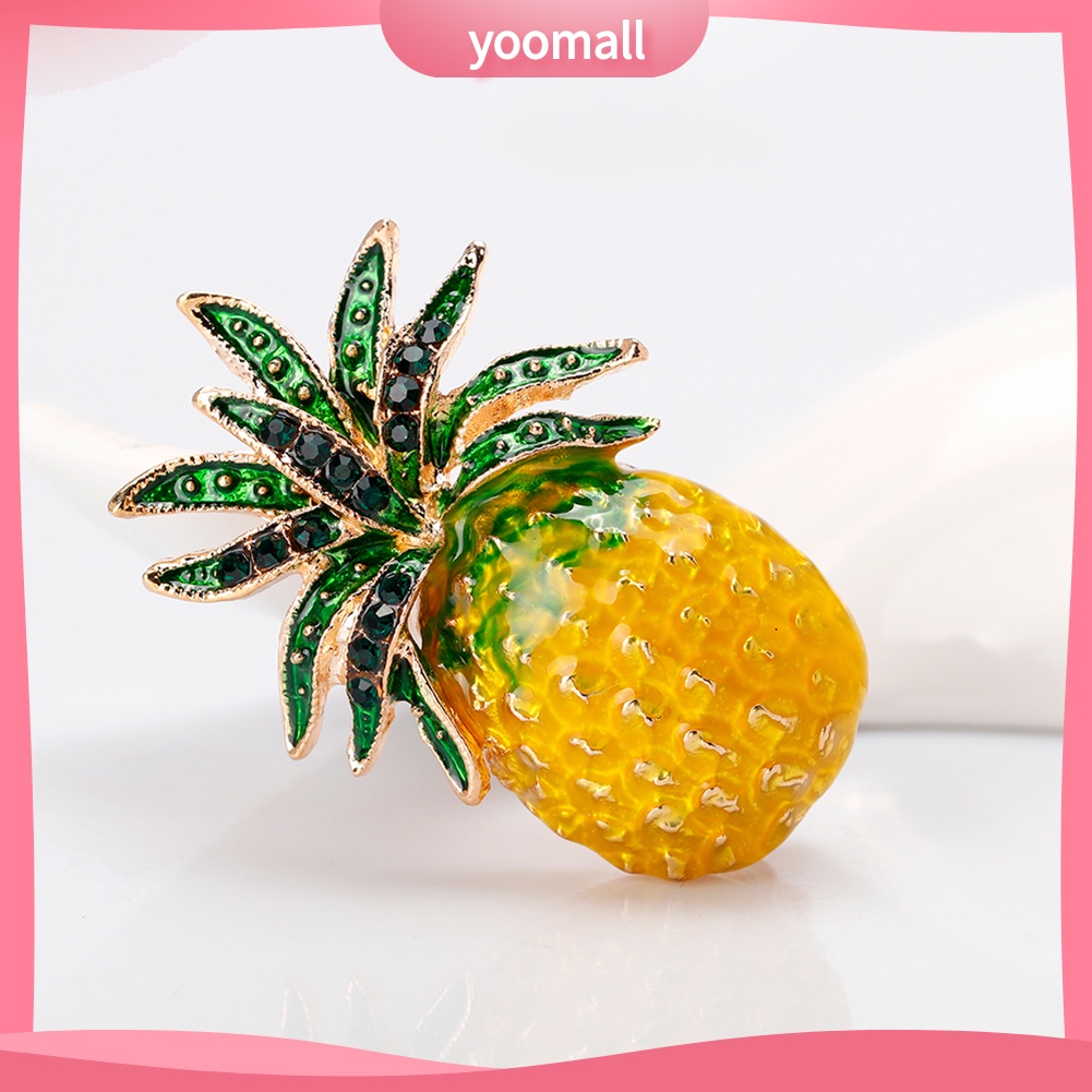 Ghim Cài Áo Hình Quả Dứa Đính Đá Nhân Tạo Thời Trang