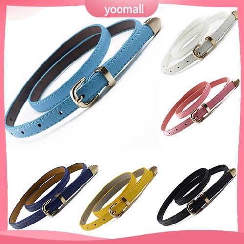 Thắt Lưng Giả Da Màu Trơn Bản Nhỏ Thời Trang Cho Nữ