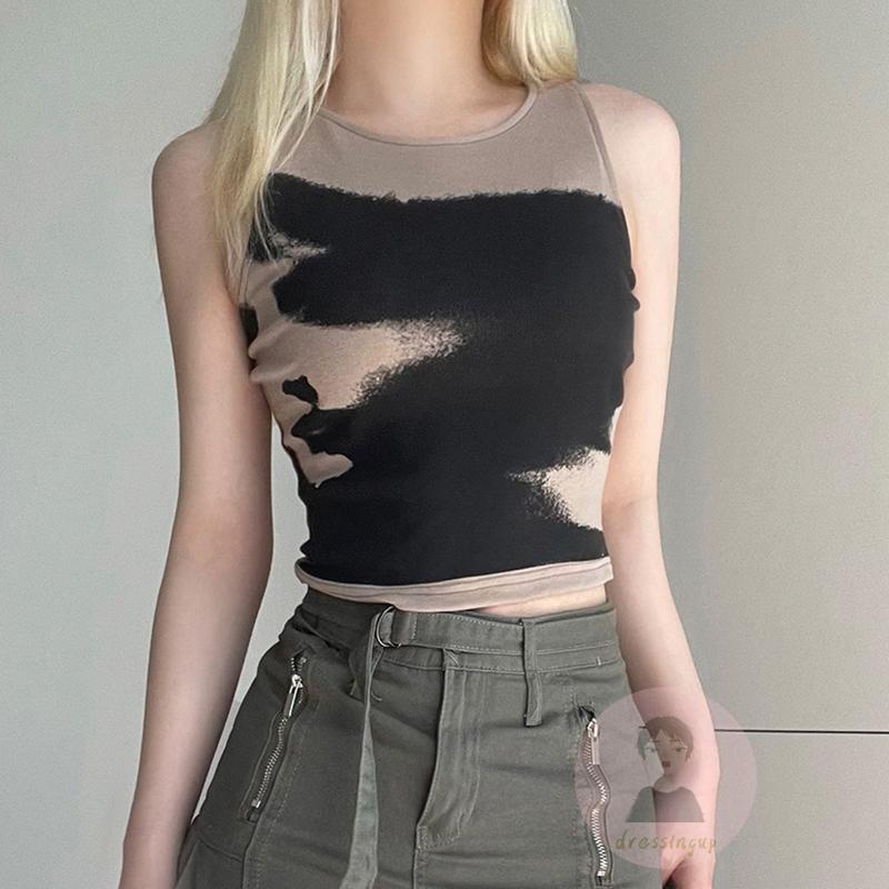 Áo Tank Top Hoạ Tiết Chân Dung Trừu Tượng Thời Trang Mùa Hè Cho Phá