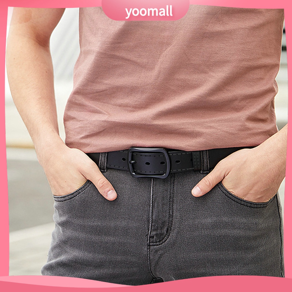 Thắt Lưng Giả Da Nhiều Lỗ Màu Trơn Tùy Chỉnh Thời Trang Cho Nam