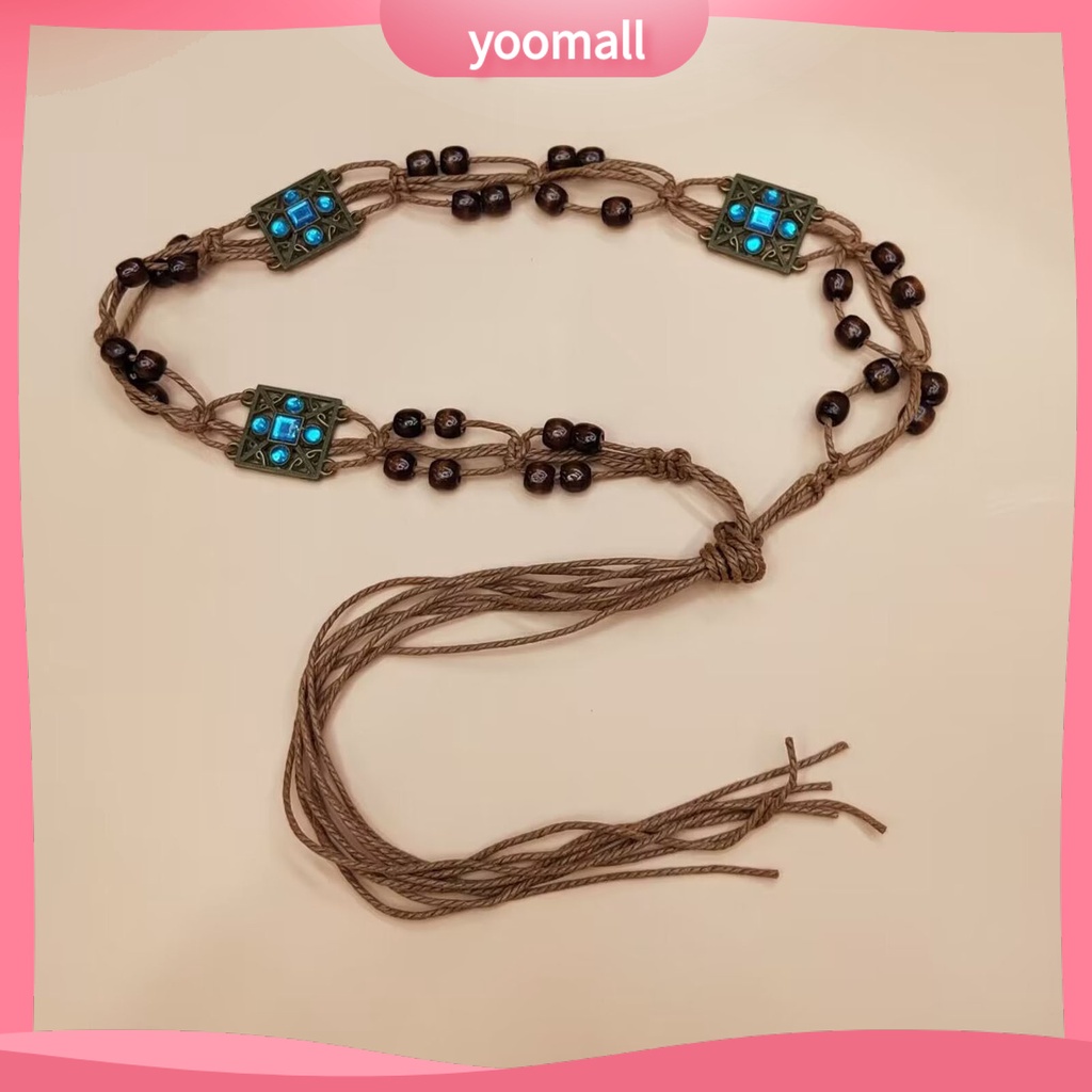 Thắt Lưng Dây Xích Đính Hạt Phong Cách Bohemian Có Thể Điều Chỉnh Cho Nữ