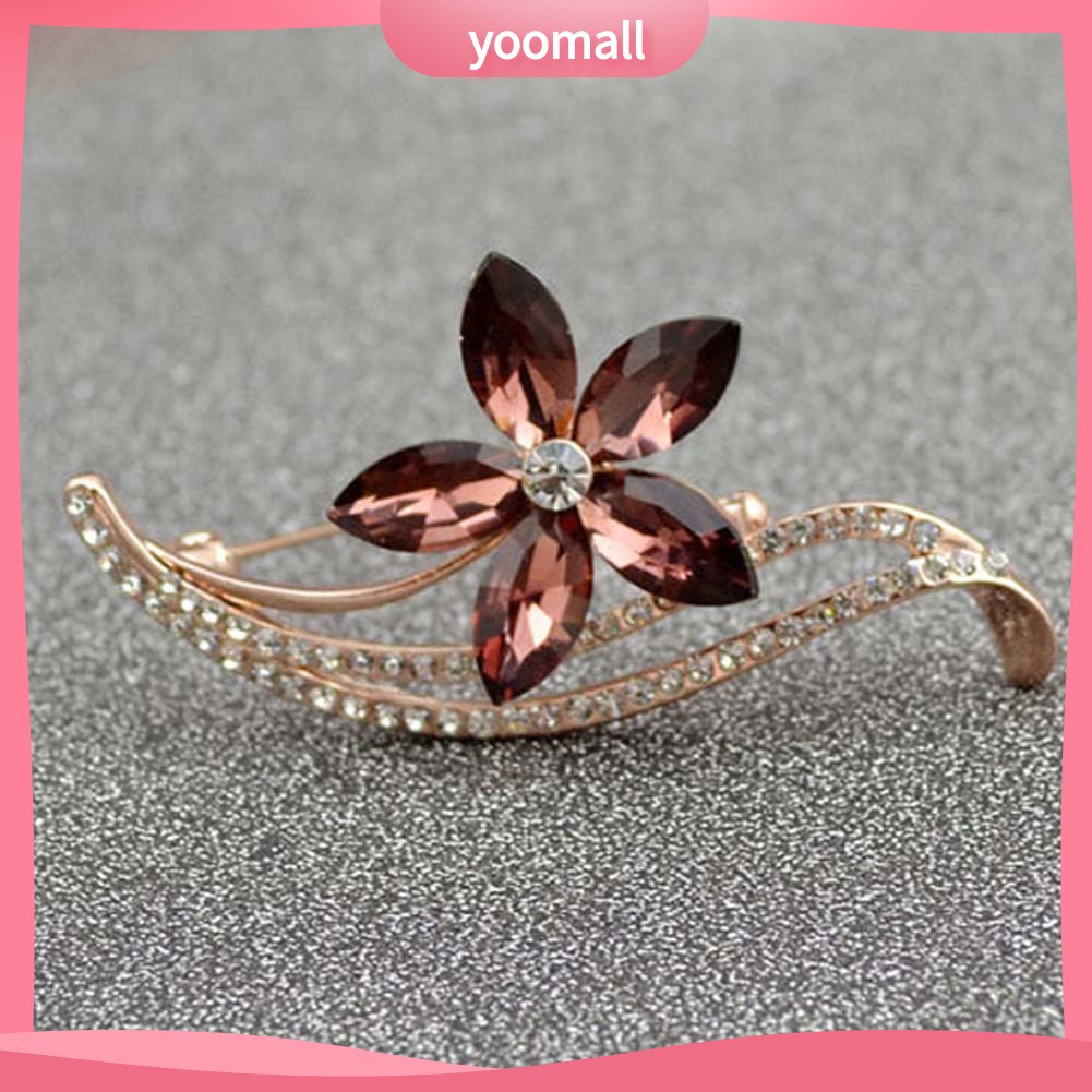 Ghim Cài Áo Hình Hoa Lá Đính Đá Thời Trang Cho Nữ