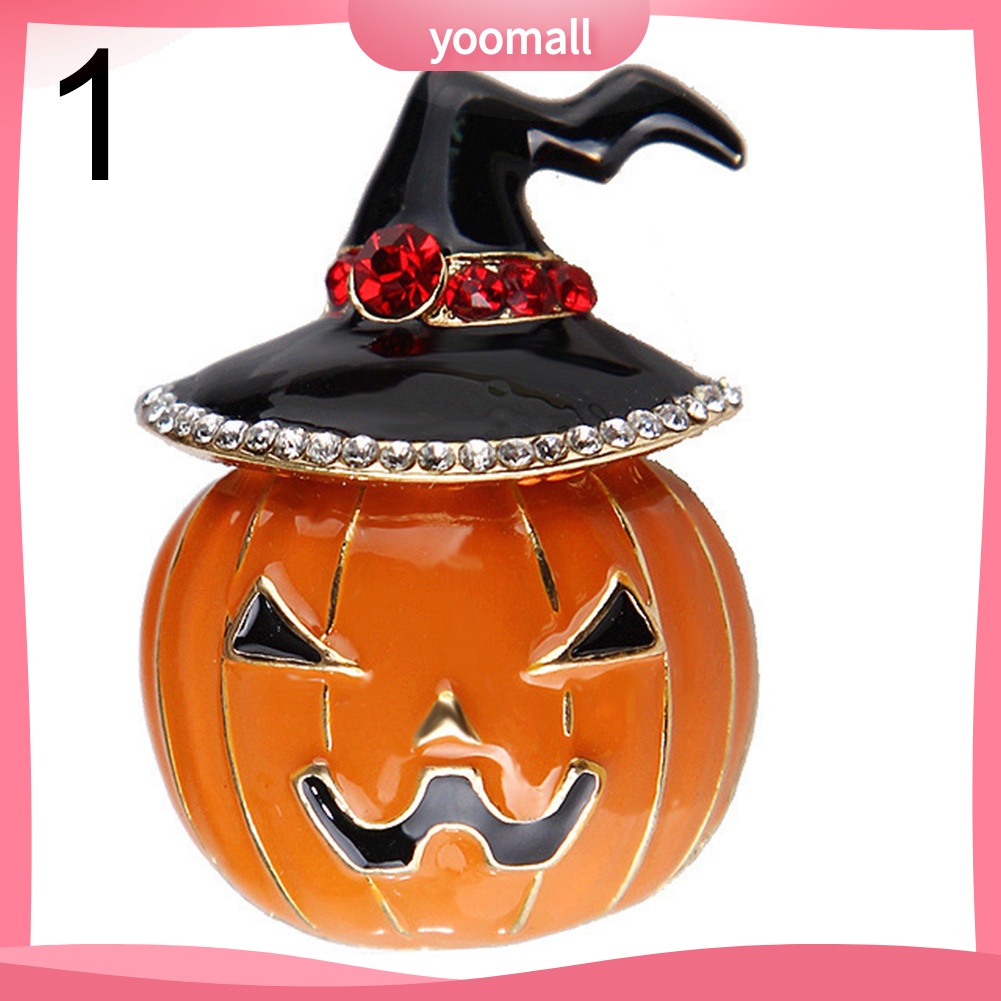 Ghim Cài Áo Hình Bí Ngô Đính Đá Phong Cách Halloween Thời Trang
