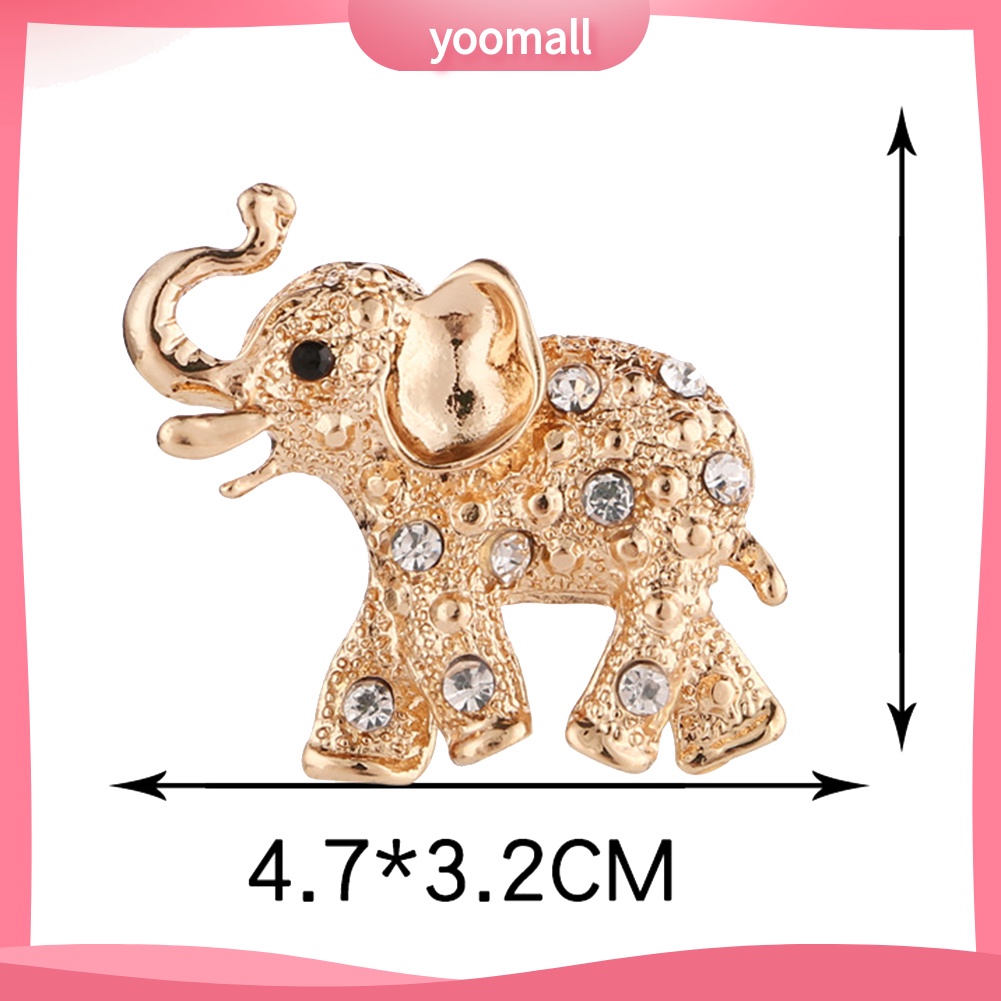 Ghim Cài Áo Hình Voi Đính Đá Dễ Thương
