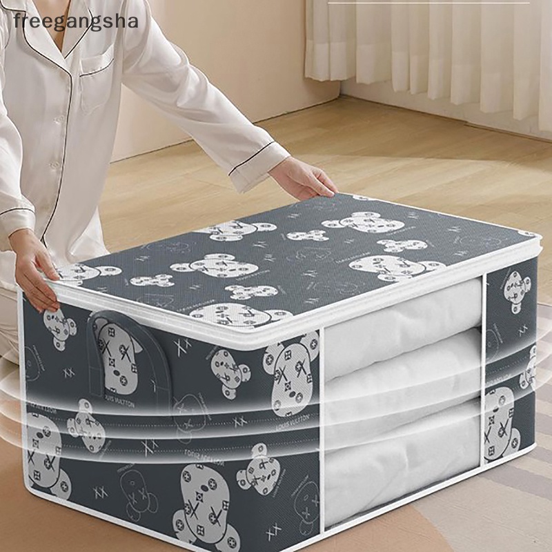 [FREG] Large Quilt Storage Bag Dust-proof Wardrobe Quilt Clothes Organizer Household Blanket Zipper Sorg Bags Moving Bag Storage Box FDH