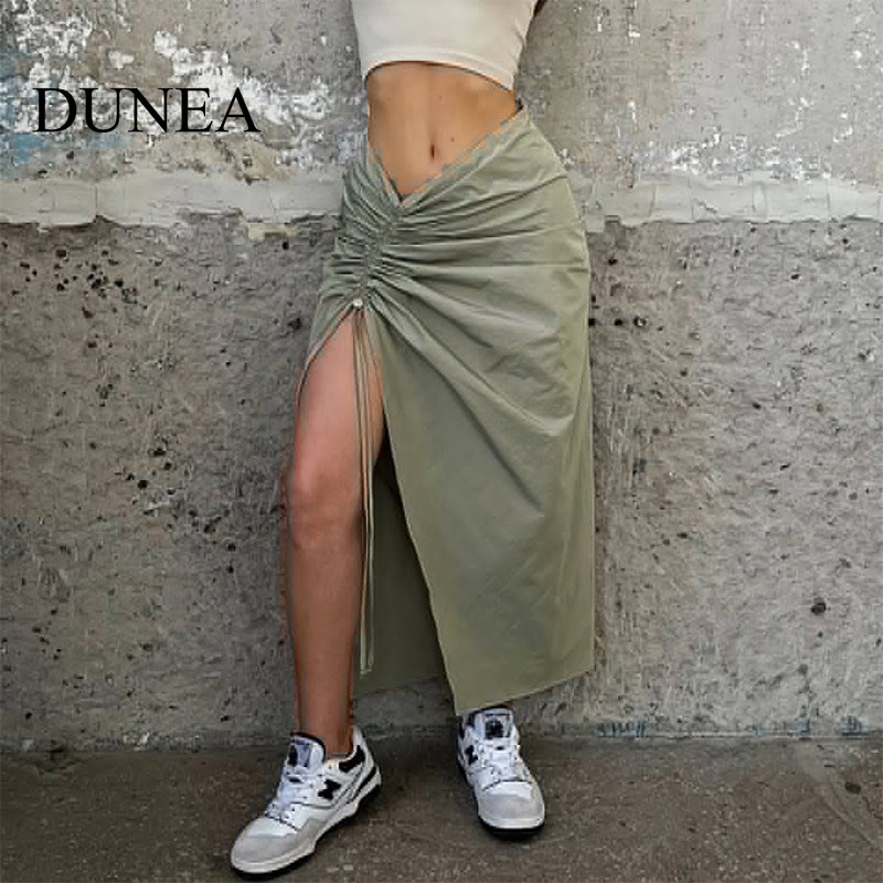 Chân Váy Rút Dây Xếp Li Màu Sắc Thời Trang Cho Nữ