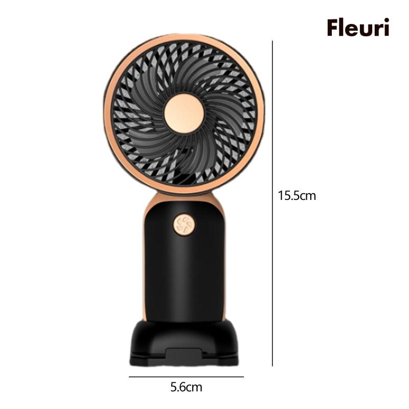 Quạt Cầm Tay Mini Đa Năng Yên Tĩnh Để Bàn Trang Điểm Kèm Đế Gắn Ba Lô