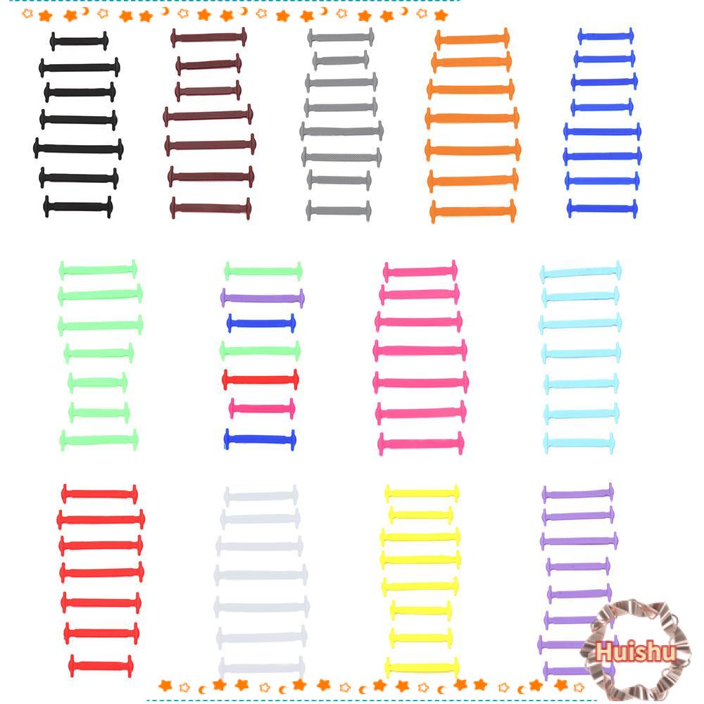 HS Set 16 Dây Giày Co Giãn Unisex Cho Bé