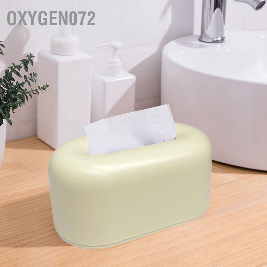Oxygen072 Hộp Đựng Khăn Giấy Chống Nước Đơn Giản Màu Vàng Kem Mở Rộng Bằng Nhựa Cho Phòng Ngủ Văn Khách