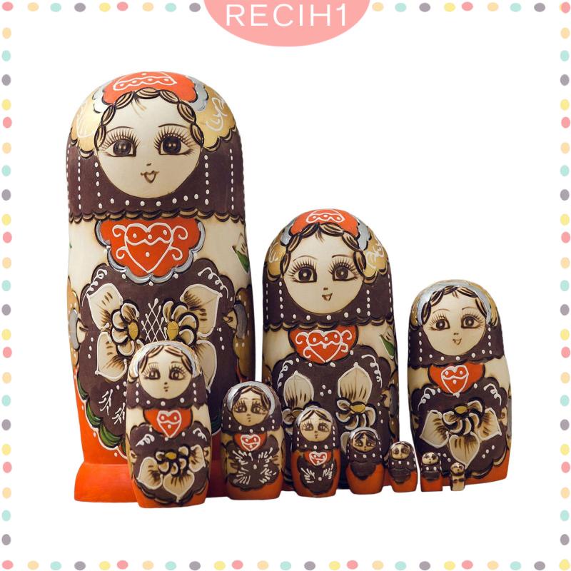Bộ 10 Búp Bê Nga Matryoshka Bằng Gỗ