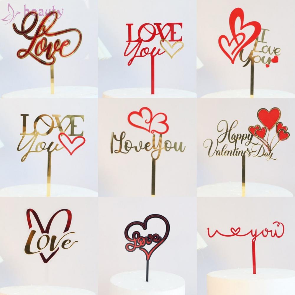Topper Cắm Trang Trí Bánh Kem Chữ Love You