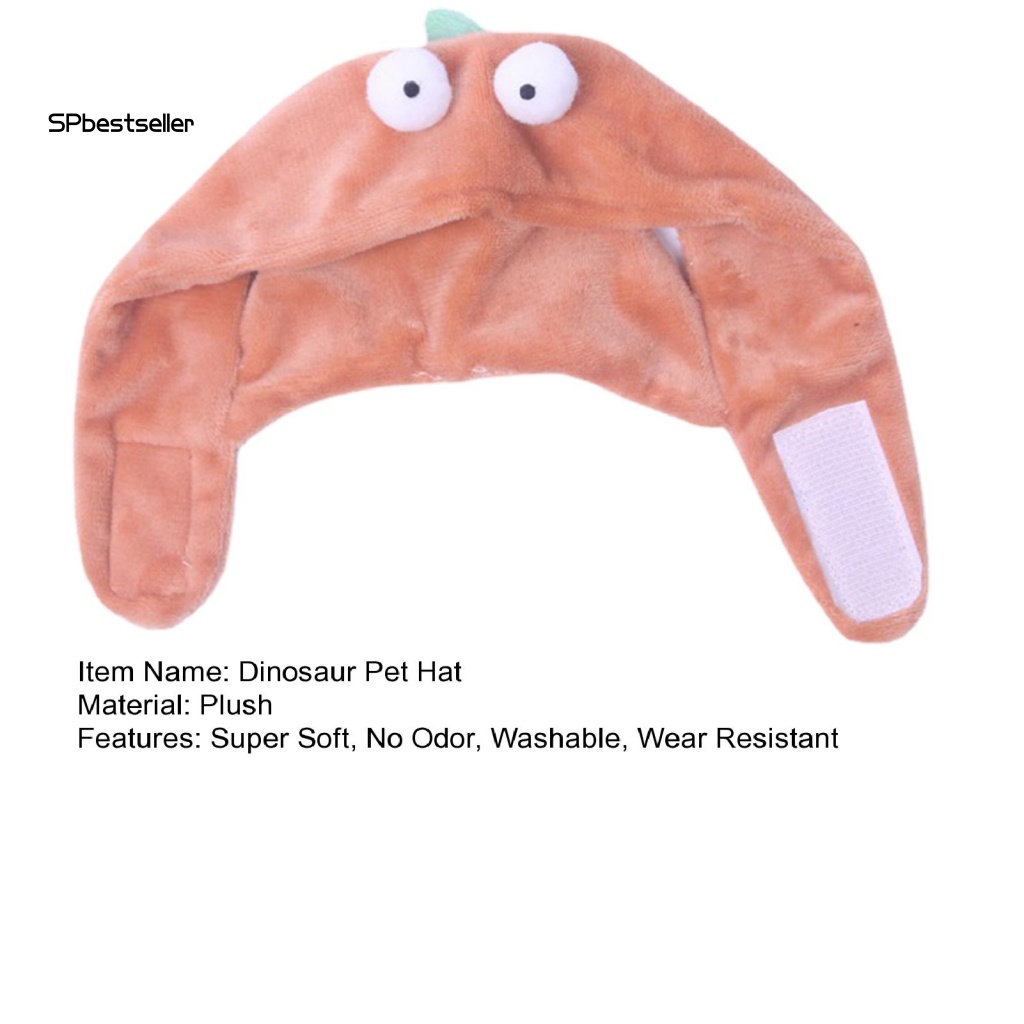 Mũ Trang Trí Hình Khủng Long Hoạt Hình Vui Nhộn Thân Thiện Với Làn Da Dành Cho Thú Cưng