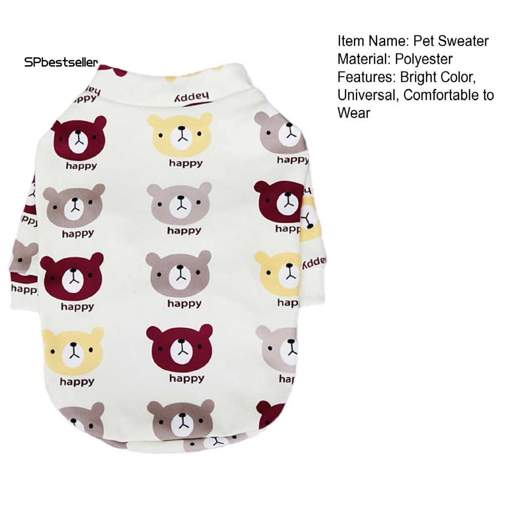 Áo Thun Mềm Nhẹ In Họa Tiết Gấu Nhỏ Dễ Thương Thời Trang Mùa Đông Cho Thú Cưng