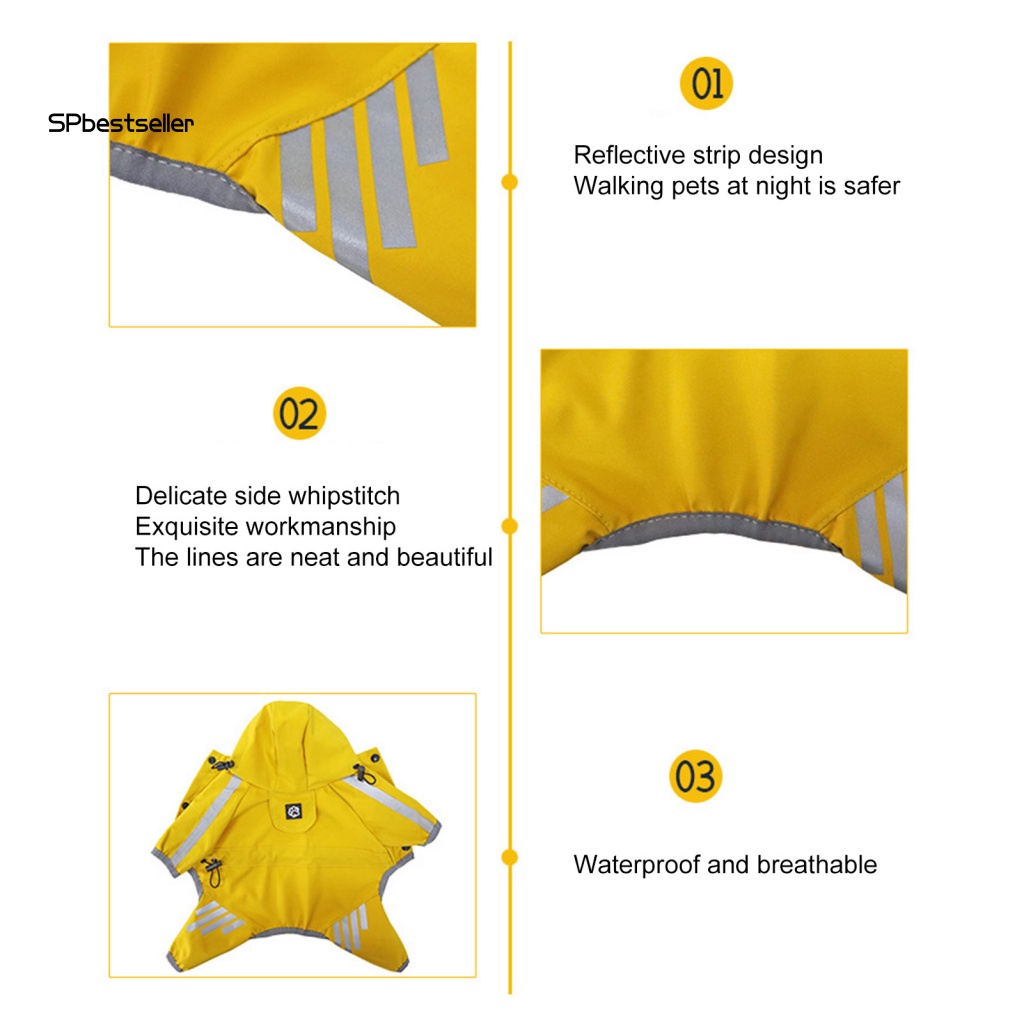 Áo Mưa Co Giãn Che Phủ Toàn Thân Vành Cho Chó Teddy